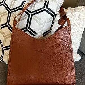 Longchamp Chocolate Brown Leather Tote